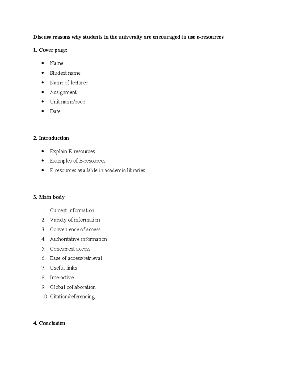 Sample of how to write an assignment or essay - Discuss reasons why ...