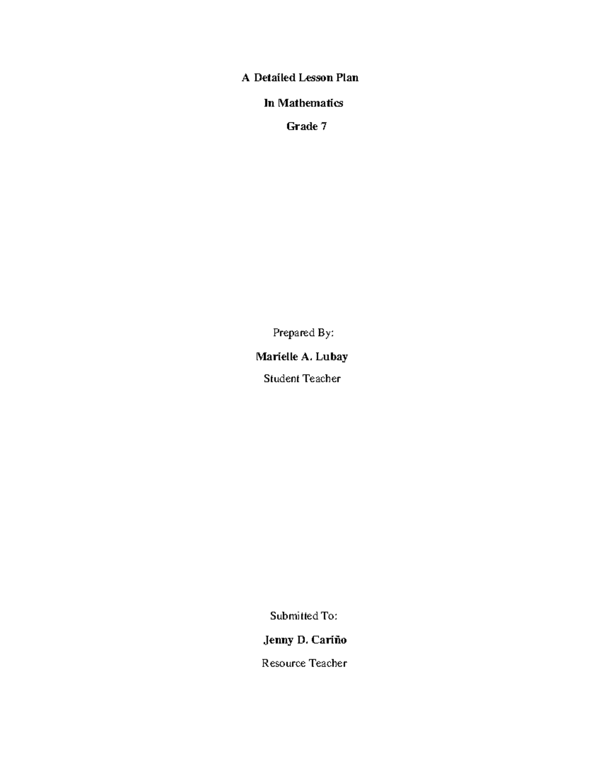 Lesson Plan: Division of Polynomials (M8GEIIh-1) for Grade 7 - Studocu