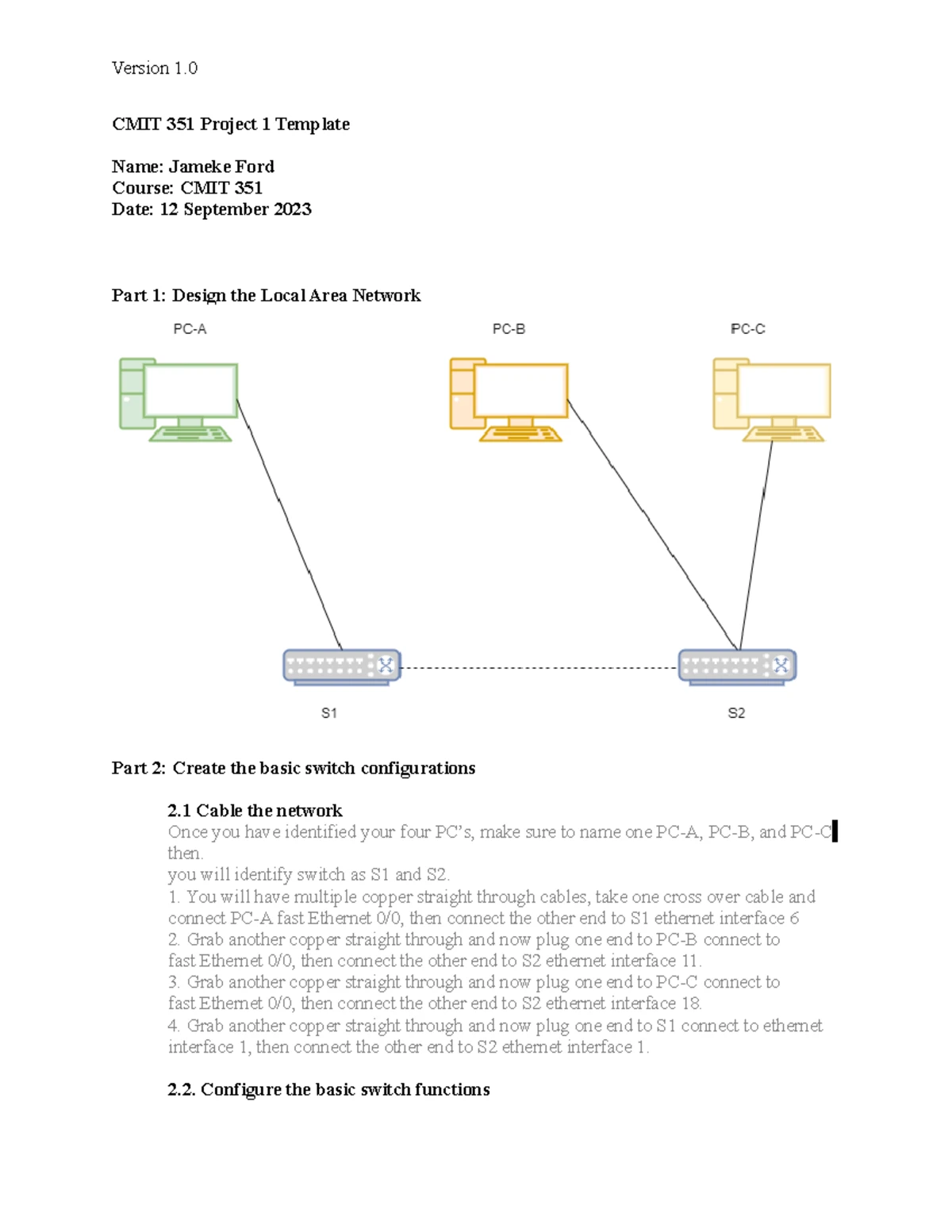 CMIT 351 Project 2 Template - Version 1. CMIT 351 Project 2 Template ...