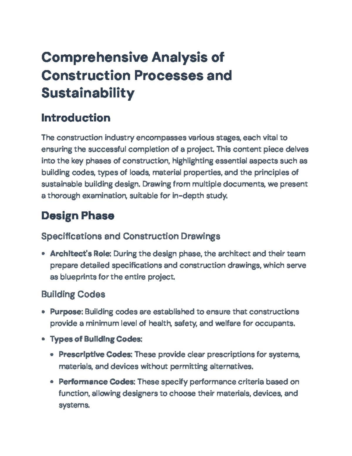 Comprehensive Guide to Construction Processes and Sustainability ...