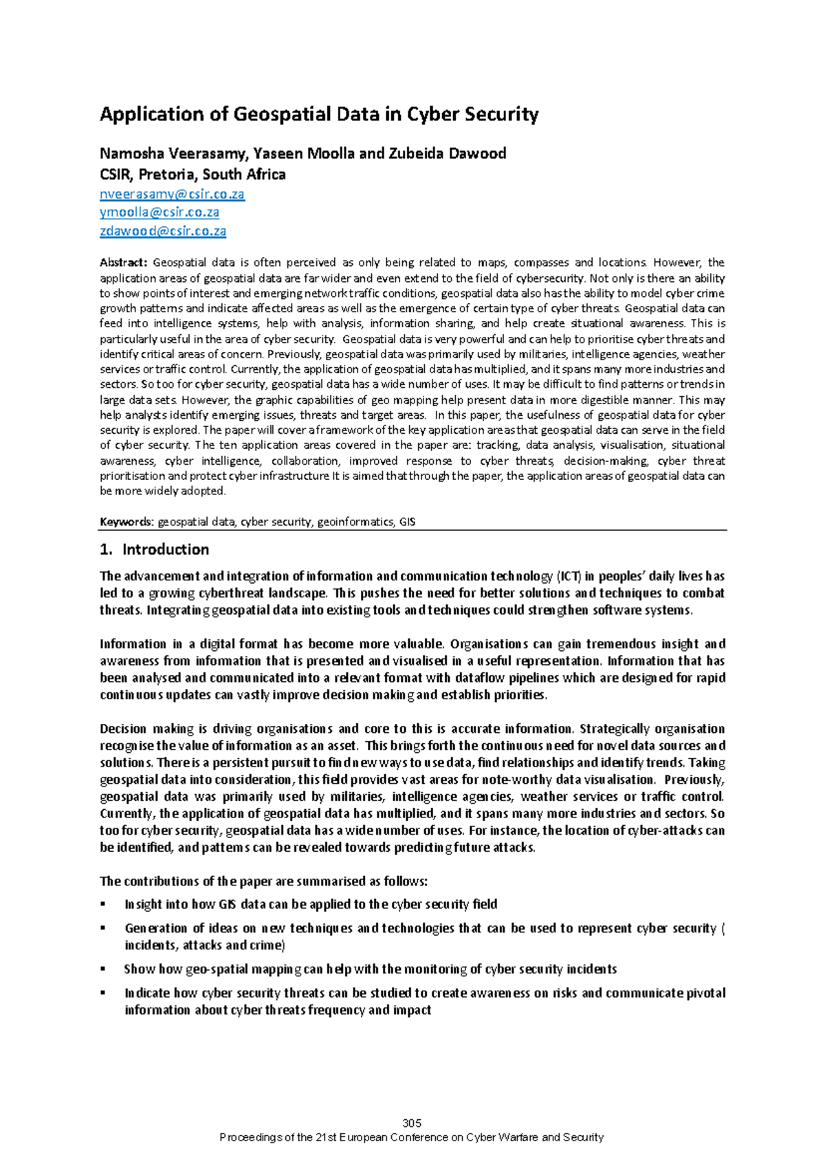 Geospatial Data Applications in Cyber Security: Insights and Frameworks ...