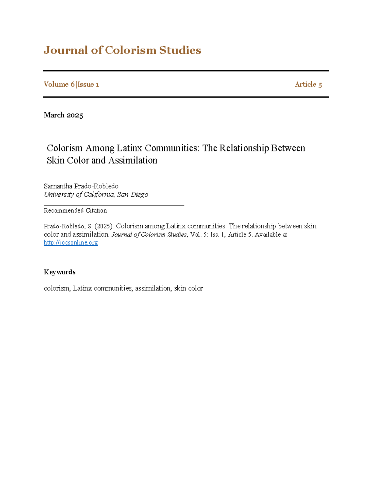 Colorism and Assimilation: Analyzing Skin Tone Effects in Latinx ...