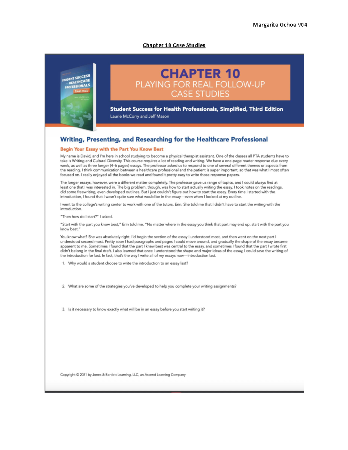 Chapter 10 - Case Studies & Writing Strategies Insights