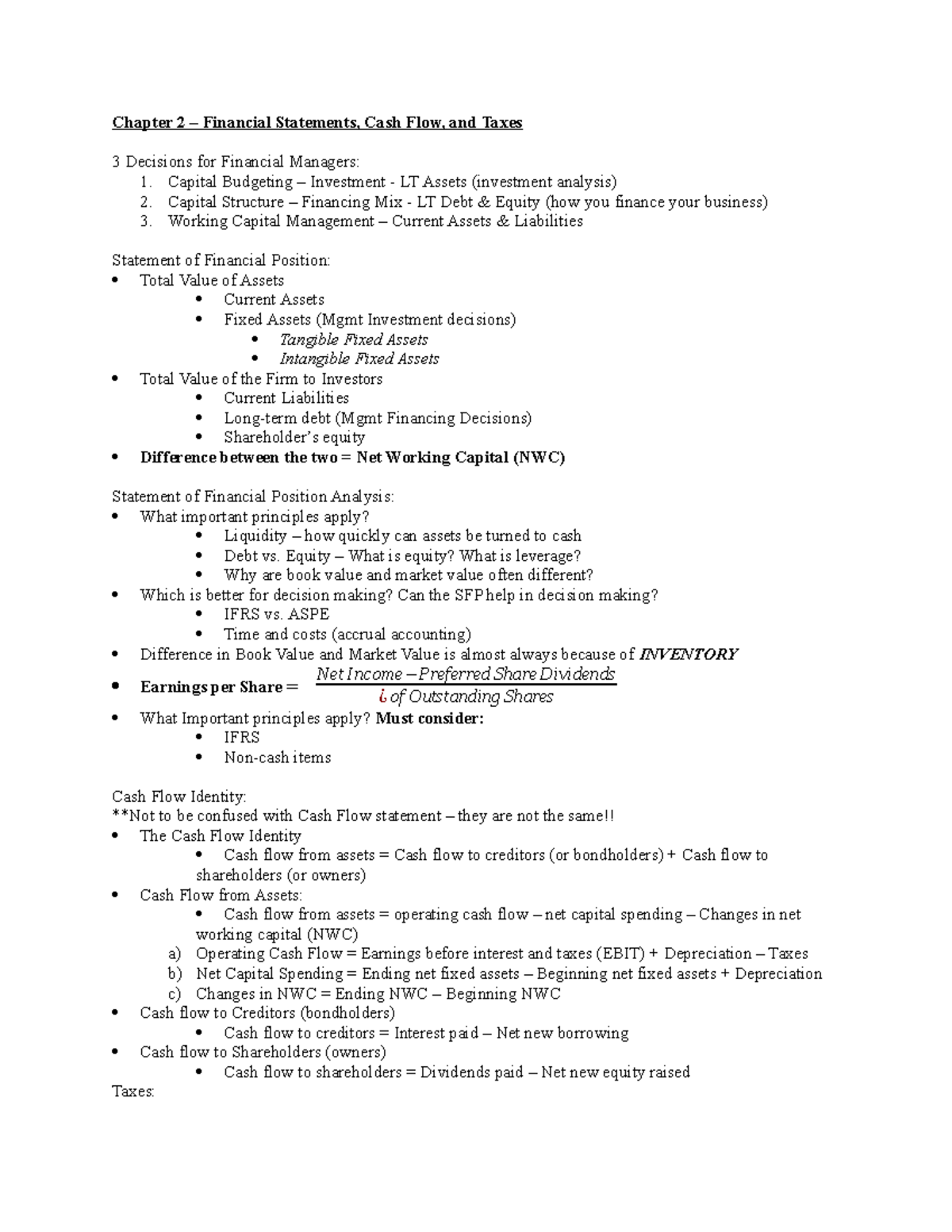 Chapter 2 – Financial Statements - Chapter 2 – Financial Statements ...