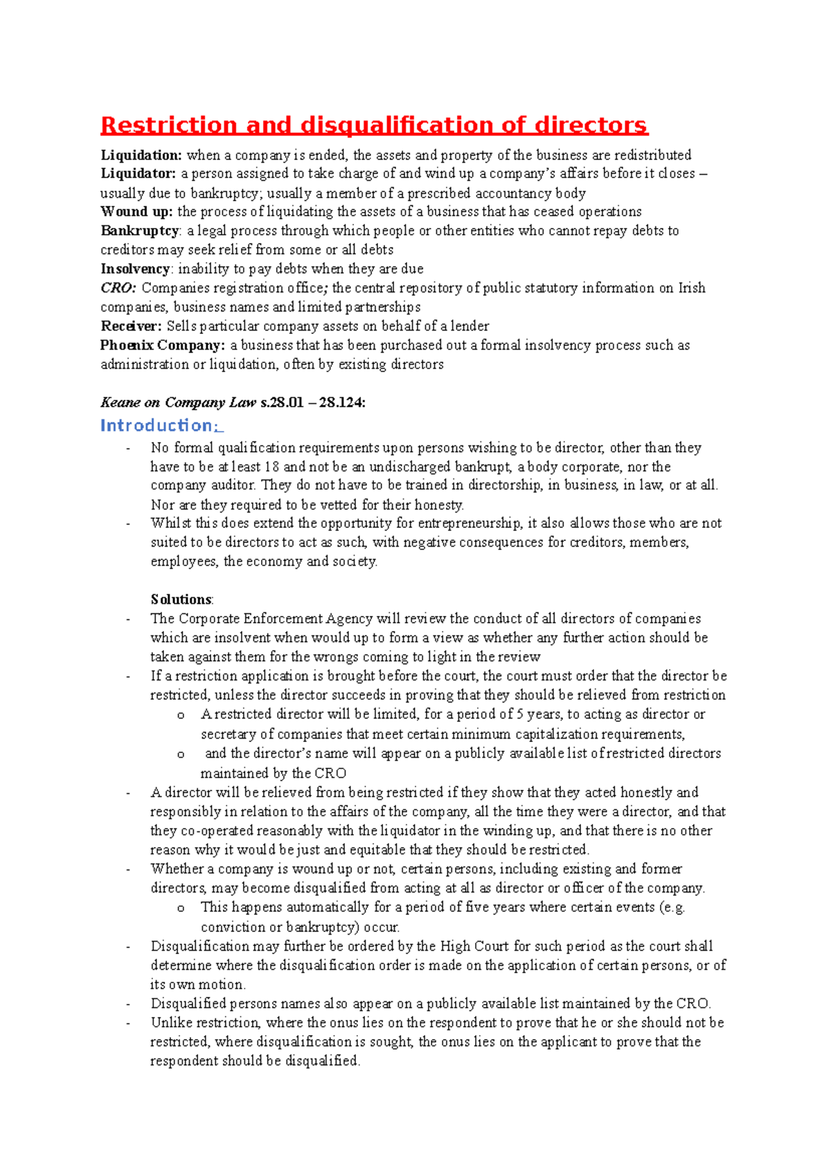 Restriction and Disqualification of Directors: Key Insights on Company ...