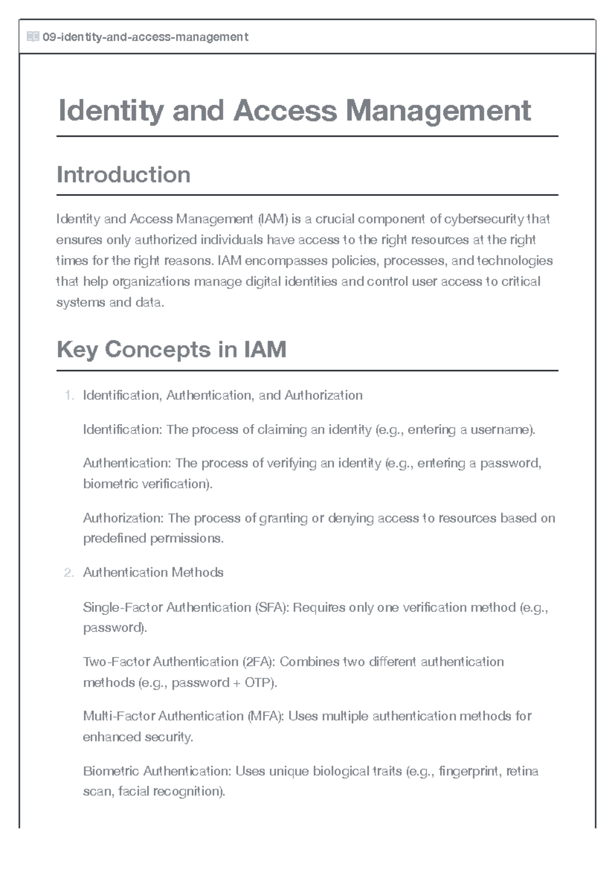Identity and Access Management (IAM) Overview and Best Practices - Studocu