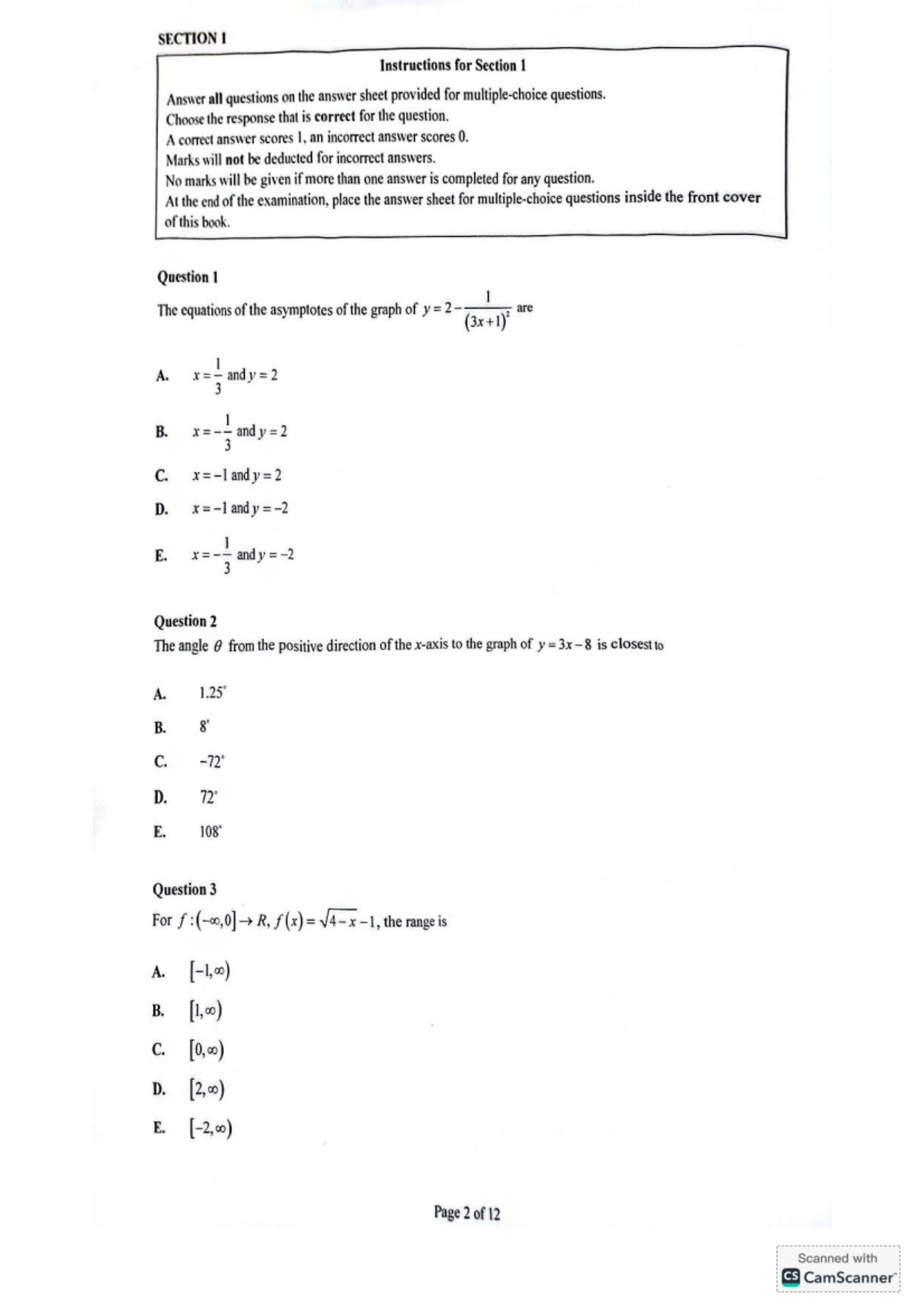 SAC B CAS - Practice Exam Instructions and Questions for Section 1 ...