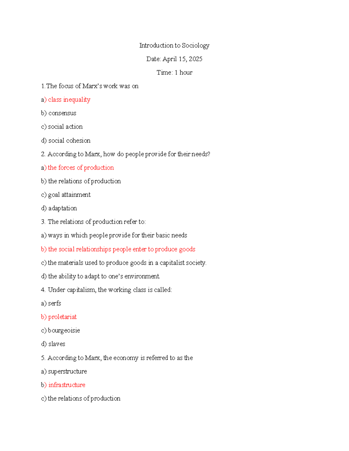 Sociology Exam Review: Key Concepts & Theories (SOC101) - Studocu