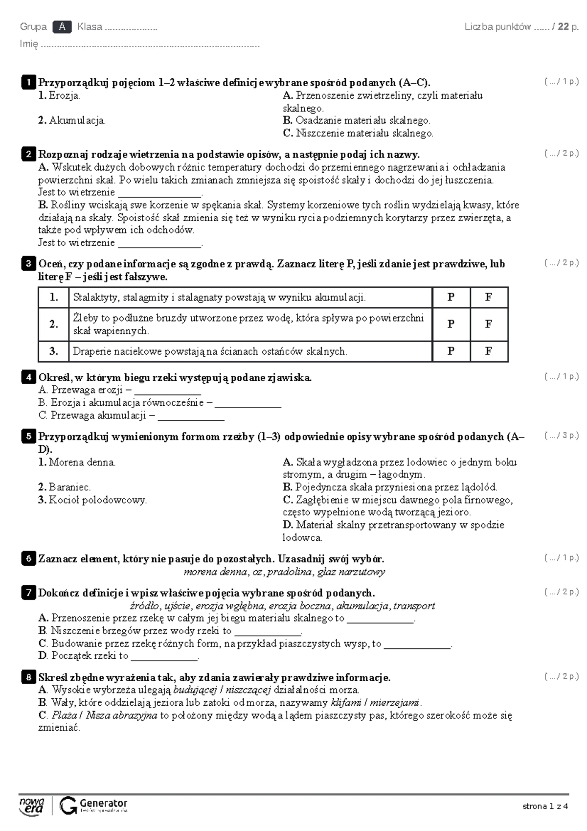 Sprawdzian Czwartoklasisty Przyroda Rozdział 2 www.studocu.com