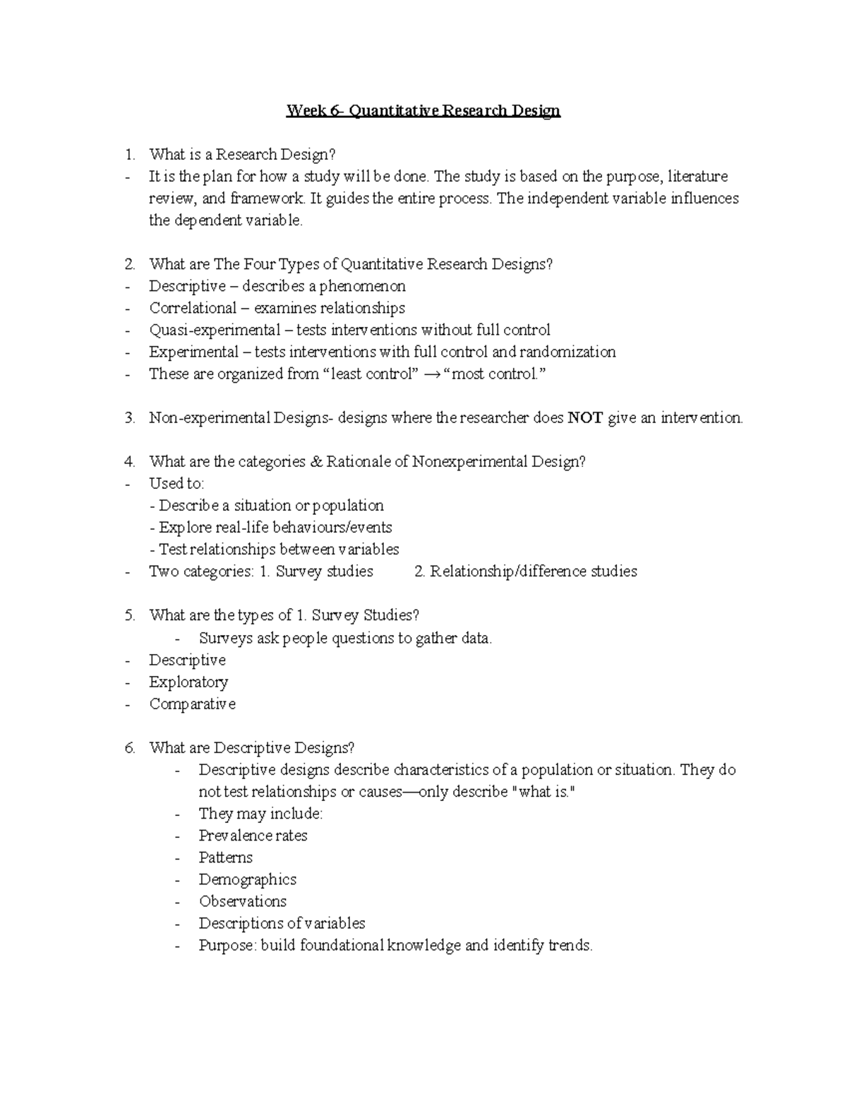 Nursing Research - Week 6: Understanding Quantitative Research Design ...