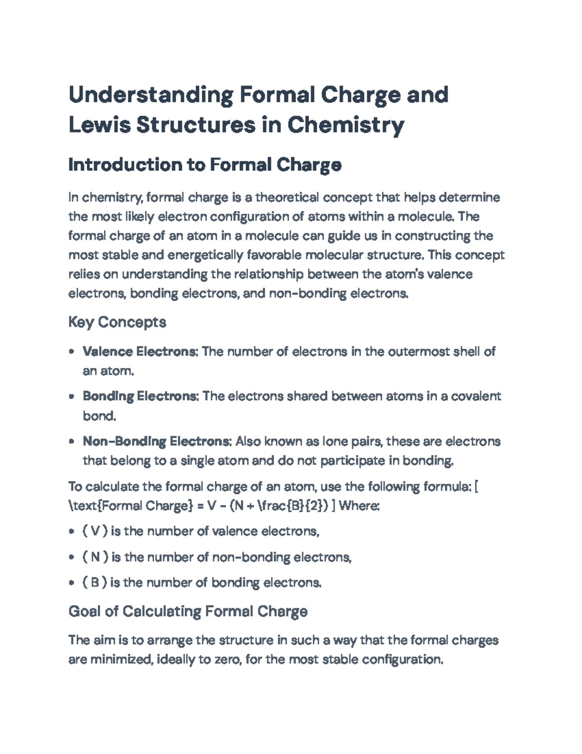 Understanding Formal Charge and Lewis Structures in Chemistry - CHEM101 ...