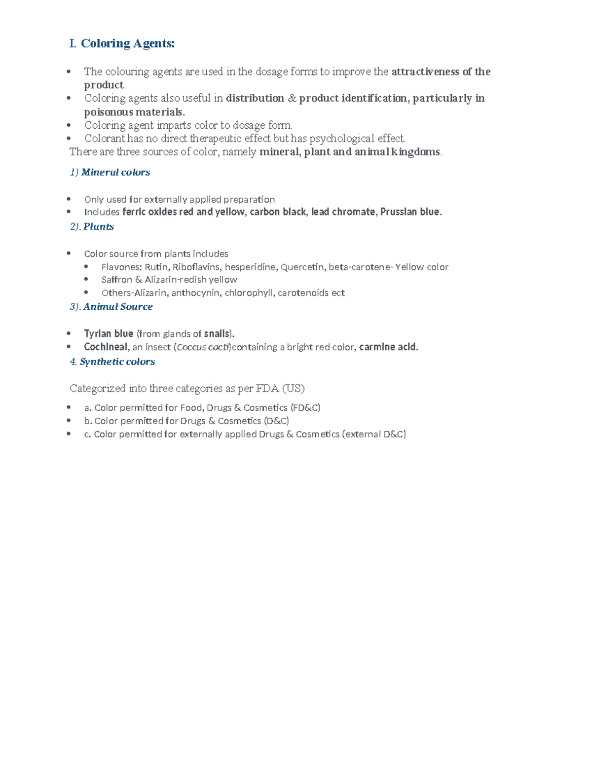 Coloring Agents and Flavoring Agents in Pharmaceutical Formulations ...