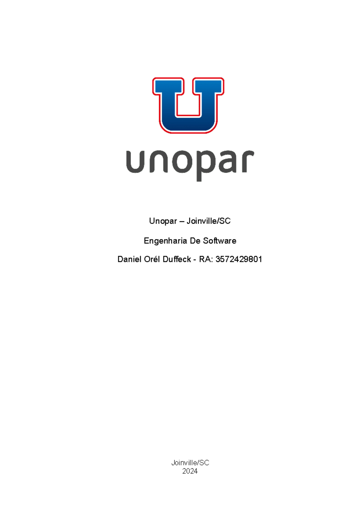 Computação em Nuvem - Unopar – Joinville/SC Engenharia De Software ...