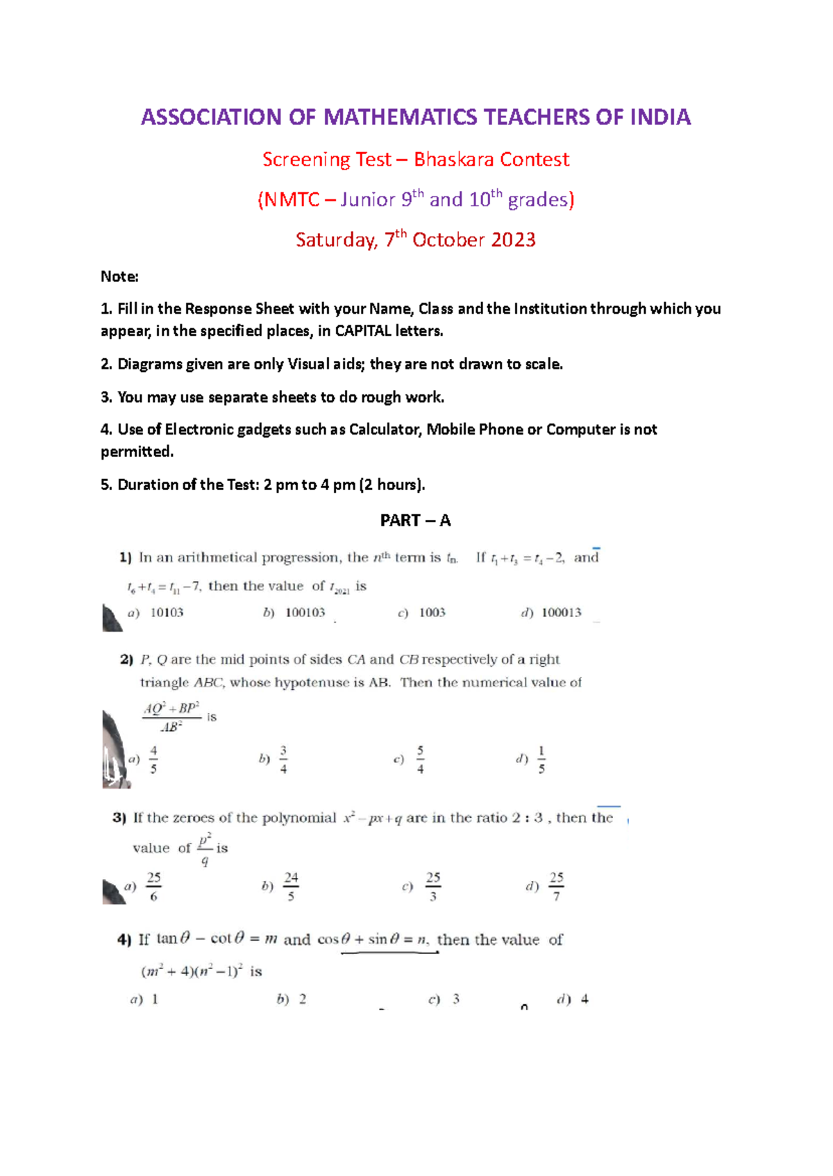 Association OF Mathematics Teachers OF India 2 - ASSOCIATION OF ...