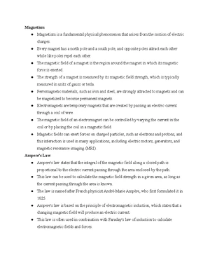 Electromagnetic Induction - Study Notes & Assignments - Studocu