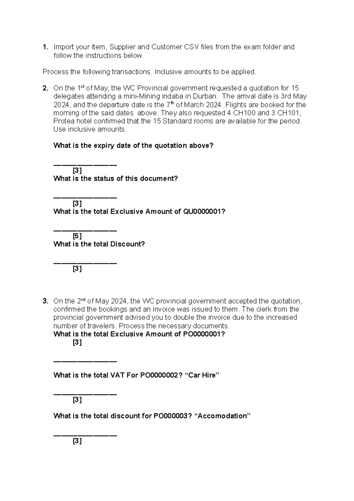 Part 2 June - Practice Work for Course Code: EXAM 2024 - Studocu