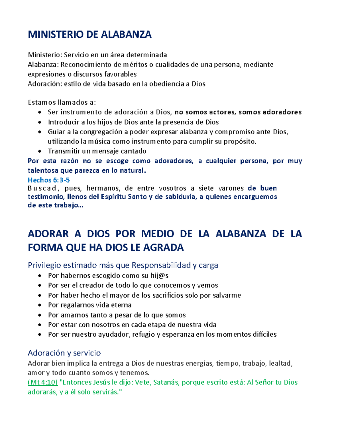 Manual del Ministerio de Alabanza: Guía de Servicio y Adoración - Document Preview