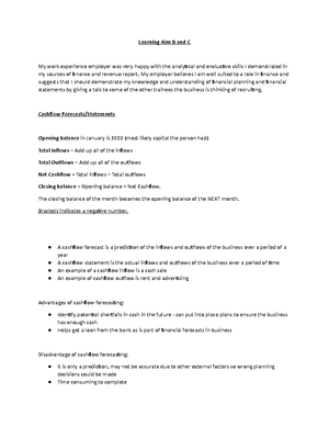 Unit 3 Finance Revision Learning Aim E BTEC L3 - Unit 3: Personal and ...
