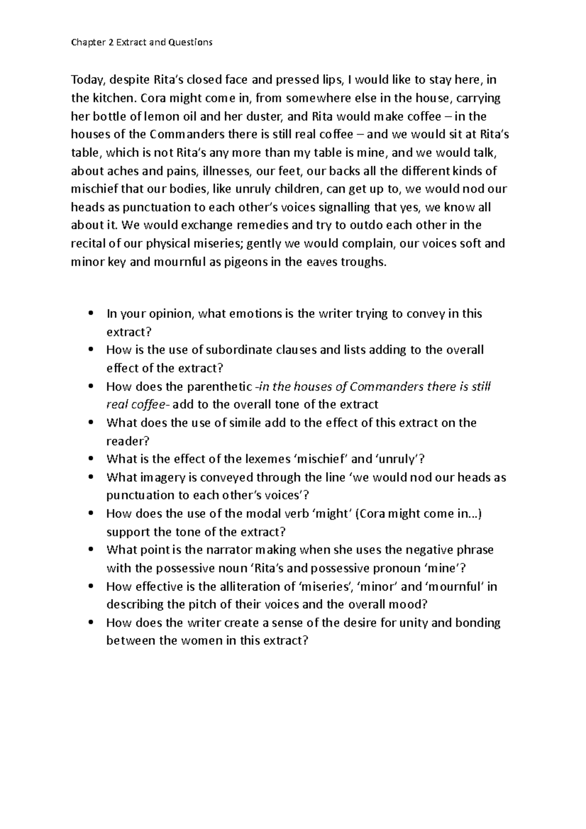 Chapter 2 Analysis & Questions - ENG101 Final Exam Prep - Studocu