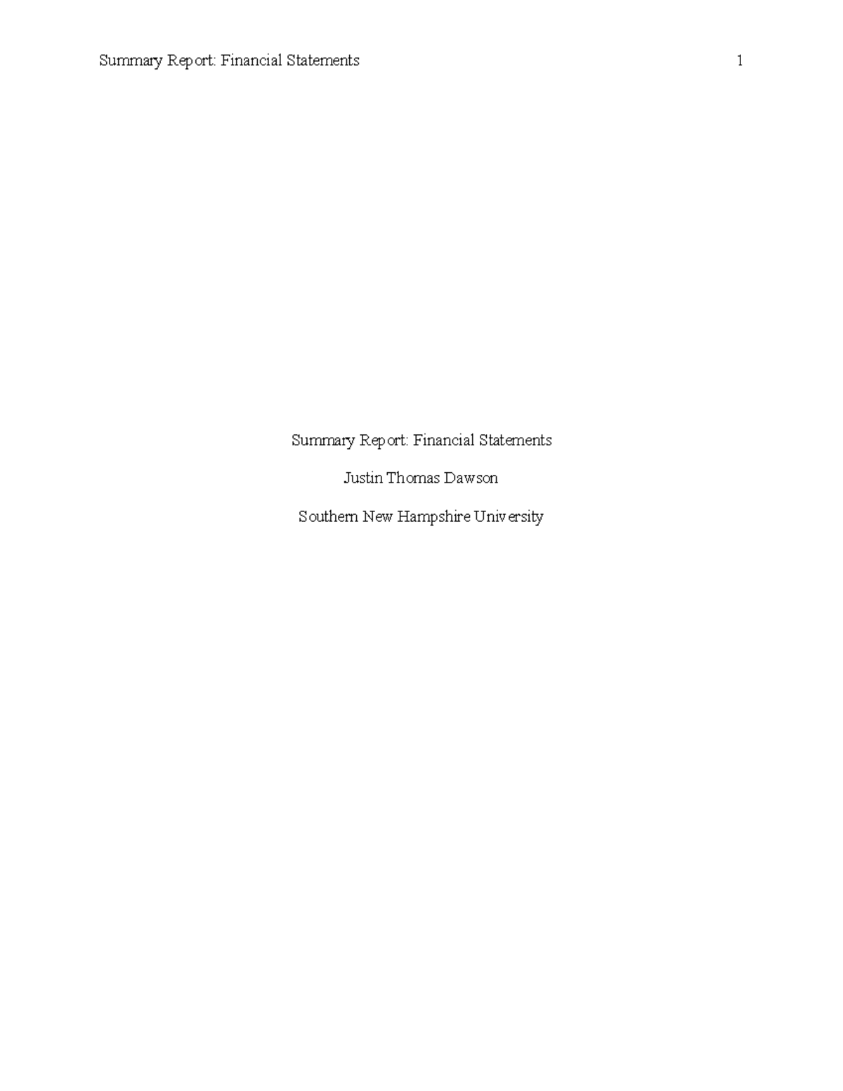 Financial Statements Summary Report: ACC 101 Module 7 Analysis - Studocu