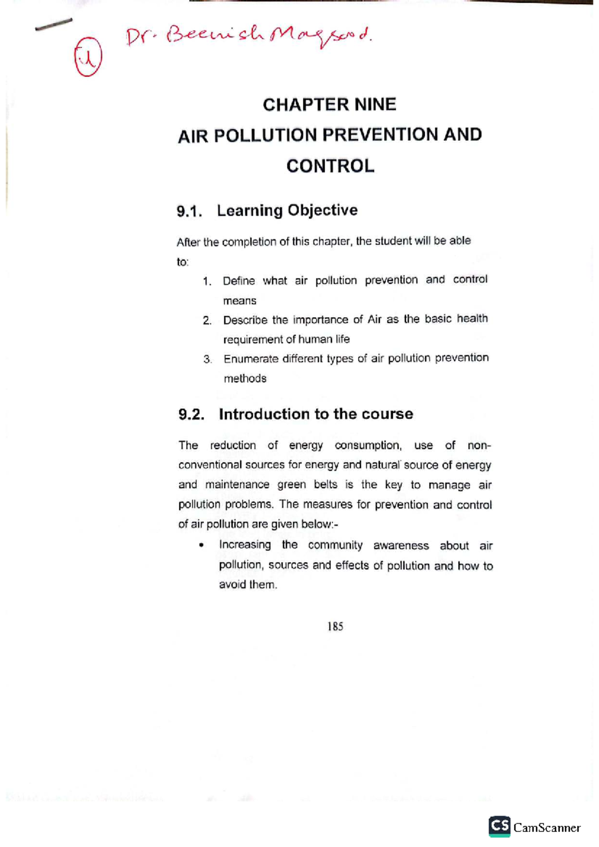 CS Chapter 9: Air Pollution Prevention and Control Notes - Studocu