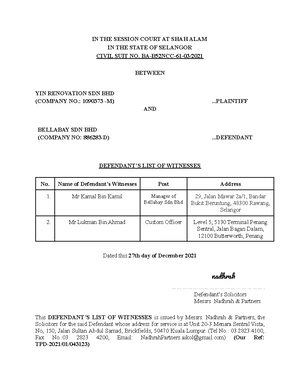 Plaintiff's Bundle of Authorities for Suit No. WA-22NCvC-945-11/2024 ...
