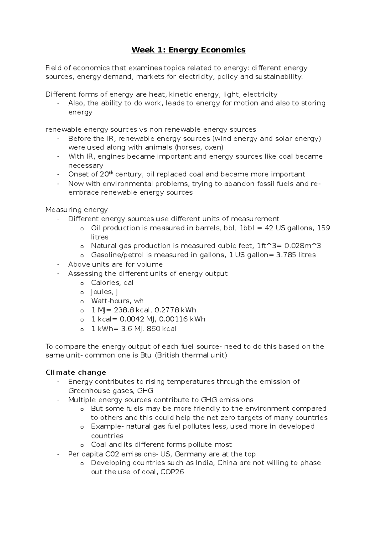 Week 1: Energy Economics Overview and Key Concepts in Energy Policy ...
