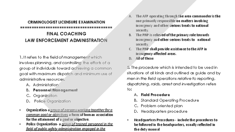 Final Coaching Notes for LEA: Insights on Law Enforcement ...