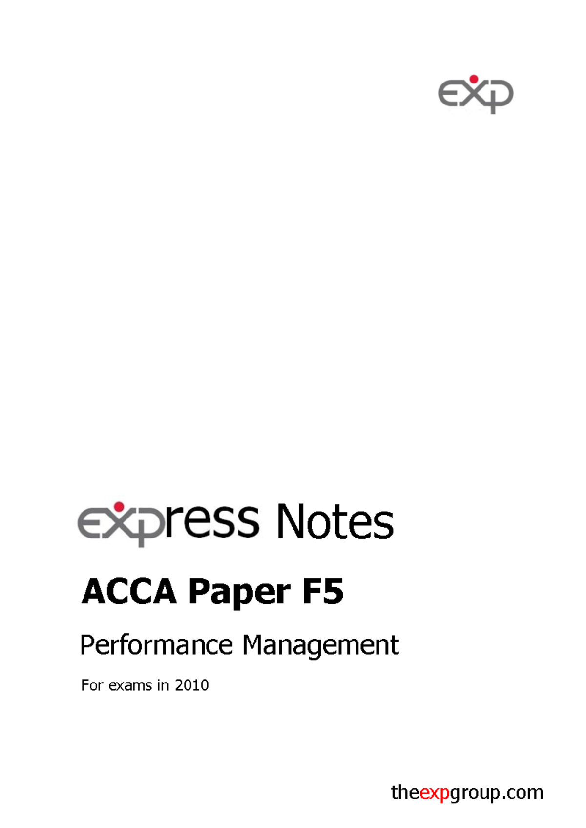 ACCA Paper F5 Performance Management - ACCA Paper F Performance ...