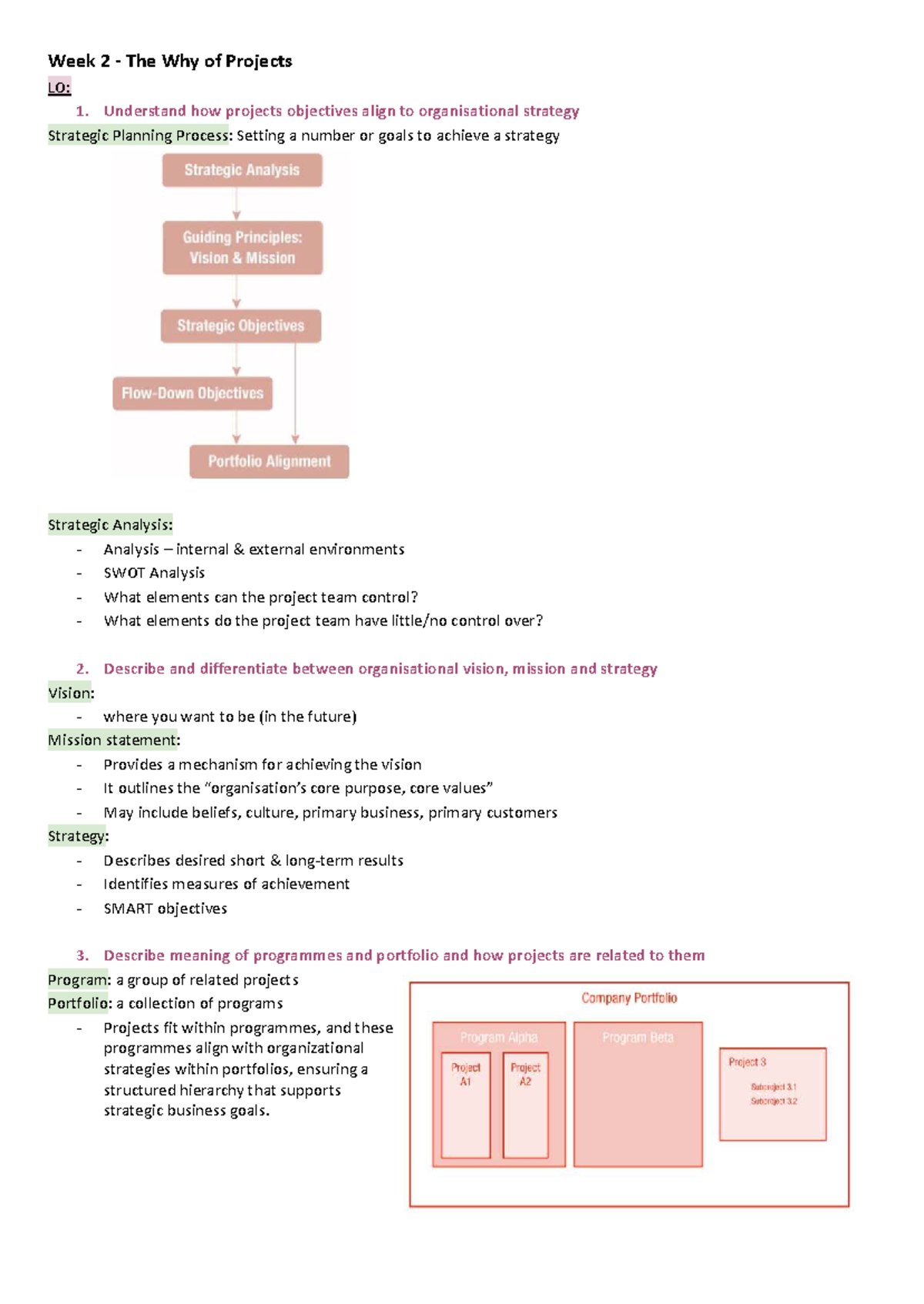PMGT1850 Week 2: Understanding Project Objectives & Strategic Alignment ...