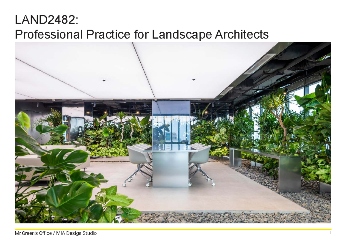 LAND2482: Assessment 2 - Interview with a Landscape Architect - Studocu