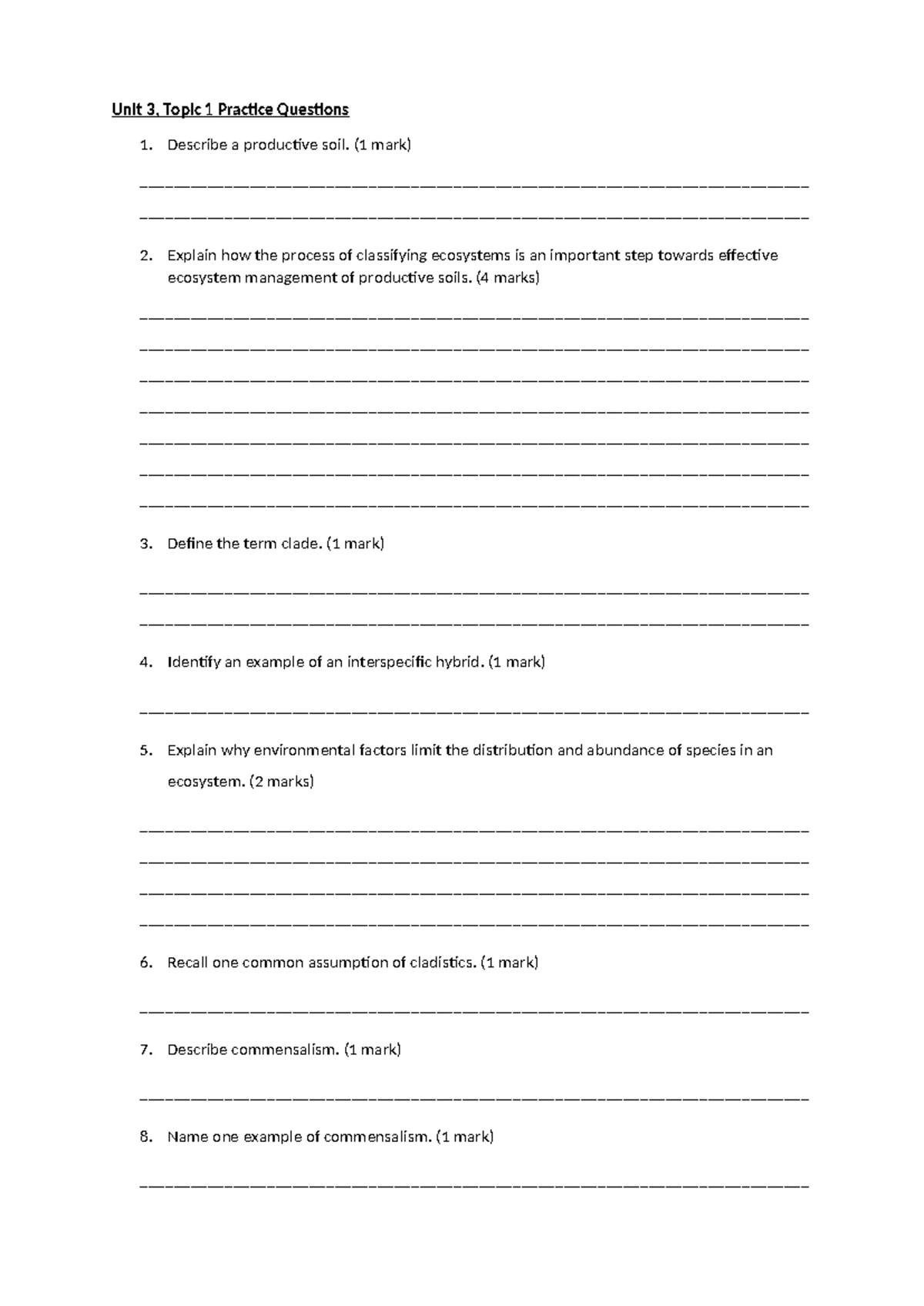 Unit 3 - Topic 1 2 - Understanding Biodiversity & Ecosystem Dynamics ...