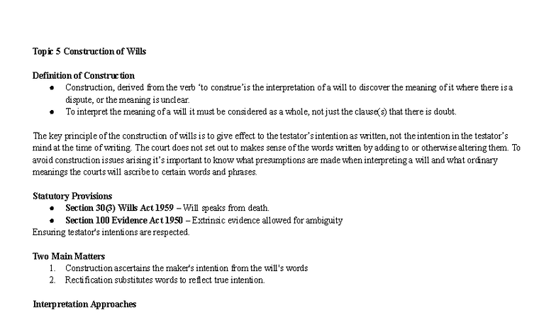 Curated visual reference: Visual Reference: Topic 5 Construction Of Wills And Estate Management Principles