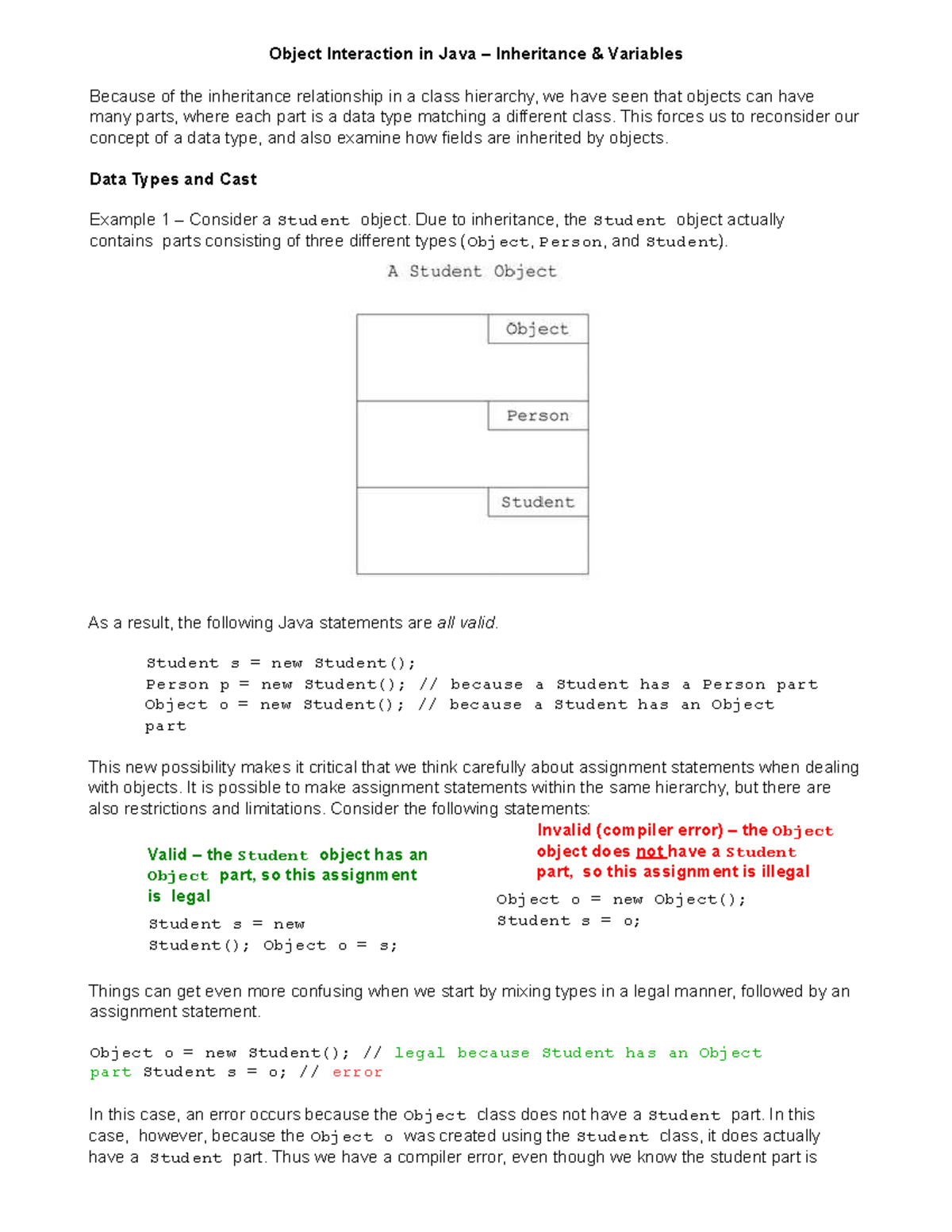 Exercise 6 - Inheritance & Variables in Java Object Interaction - Studocu
