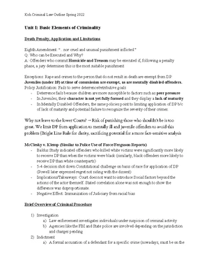 Criminal Law (CL 101) Final Exam Study Guide Outline - Studocu