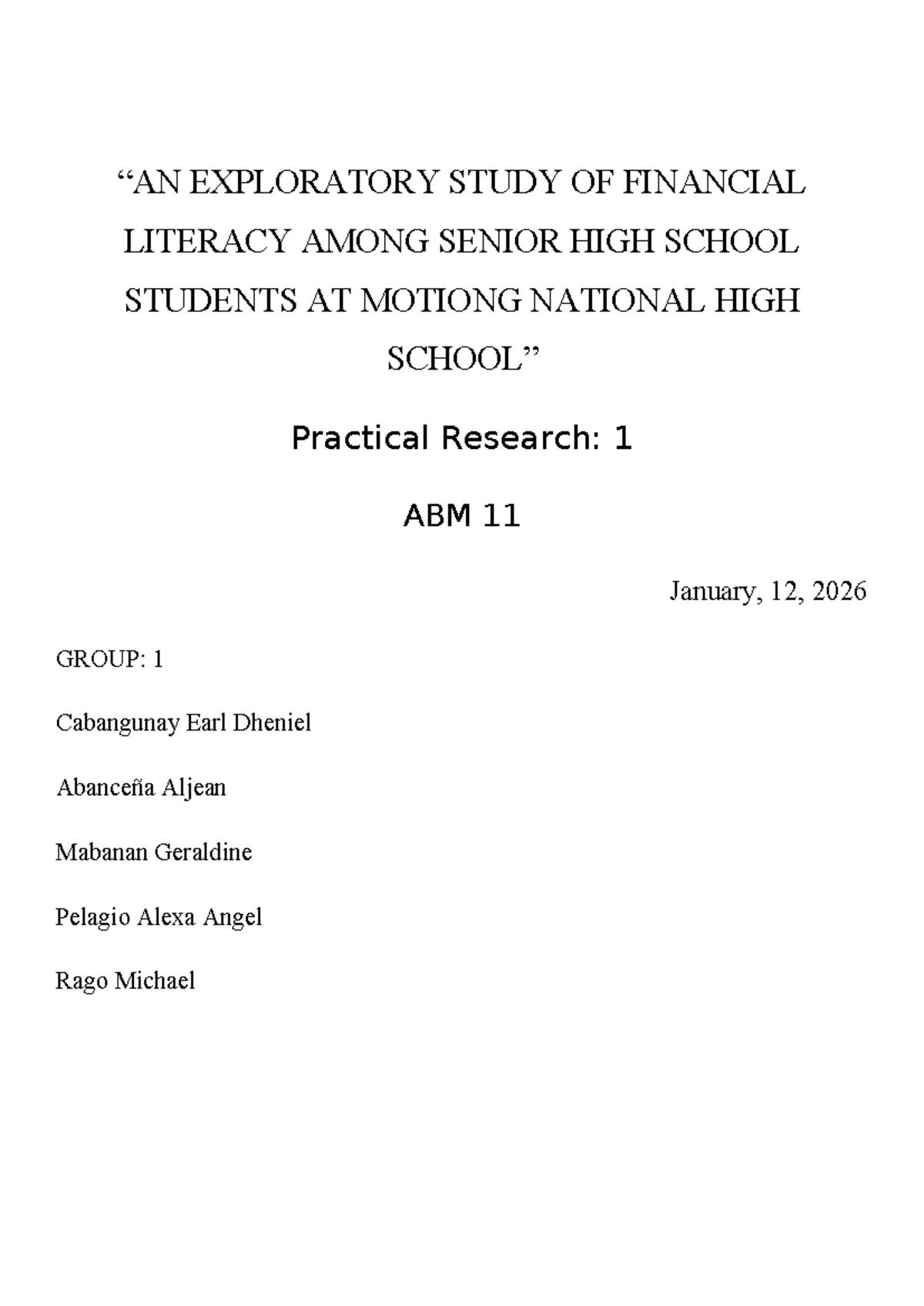 Exploratory Study on Financial Literacy of ABM Students at Motiong ...