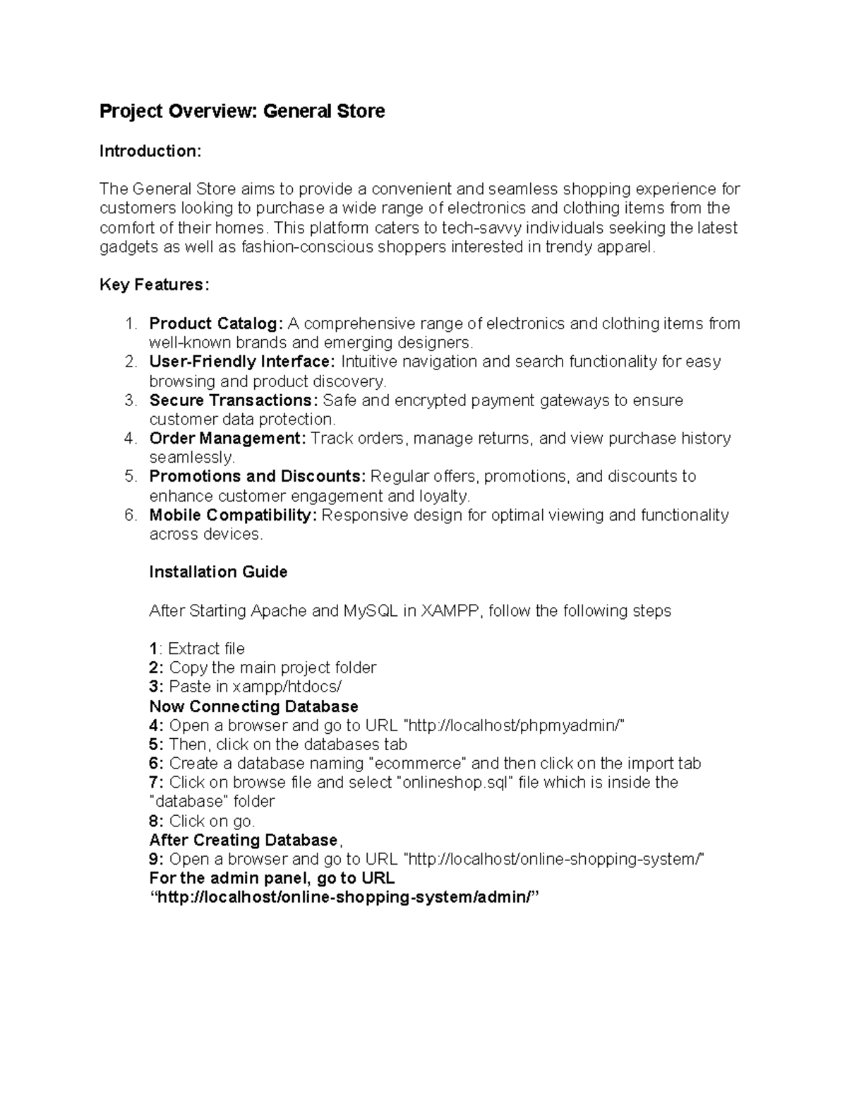 Project-Overview - Lesson - Project Overview: General Store ...