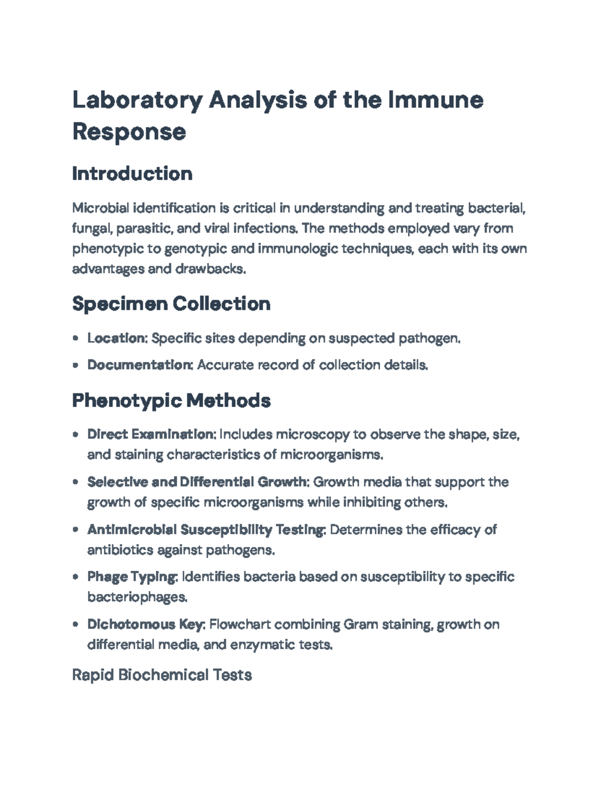 Laboratory Analysis of Microbial Identification Techniques (BIOL 301 ...