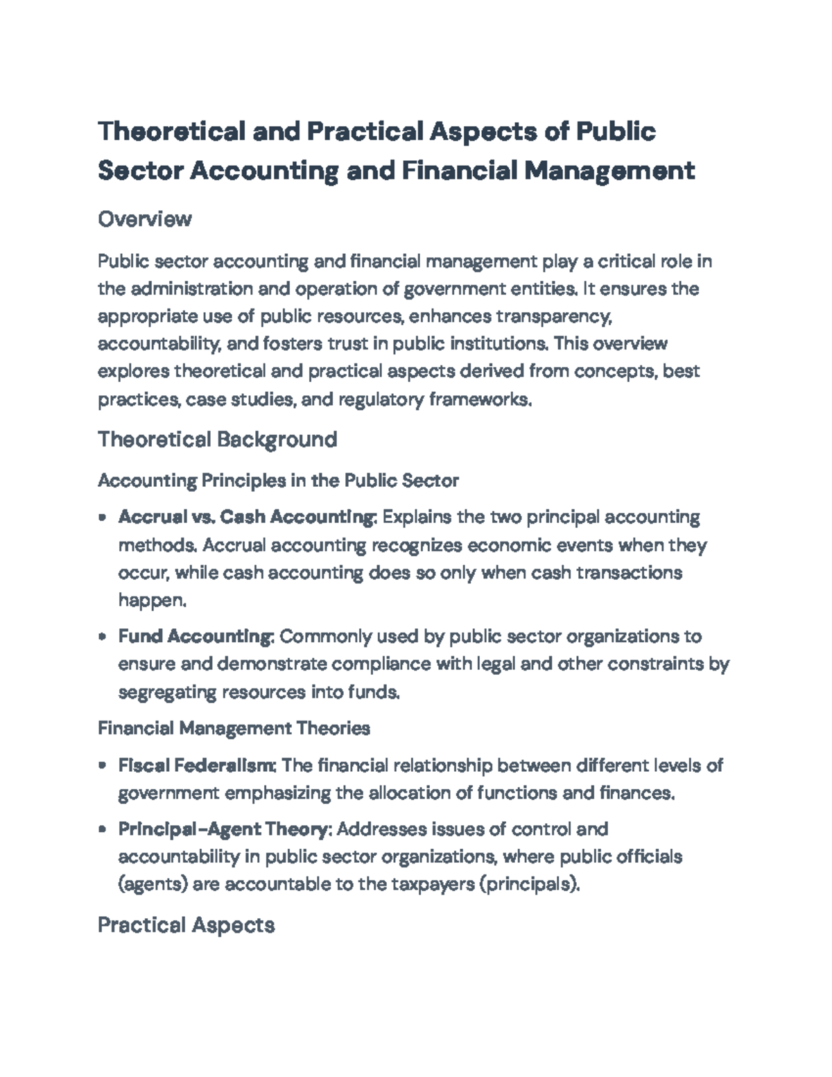 Public Sector Accounting and Financial Management Overview and Insights ...