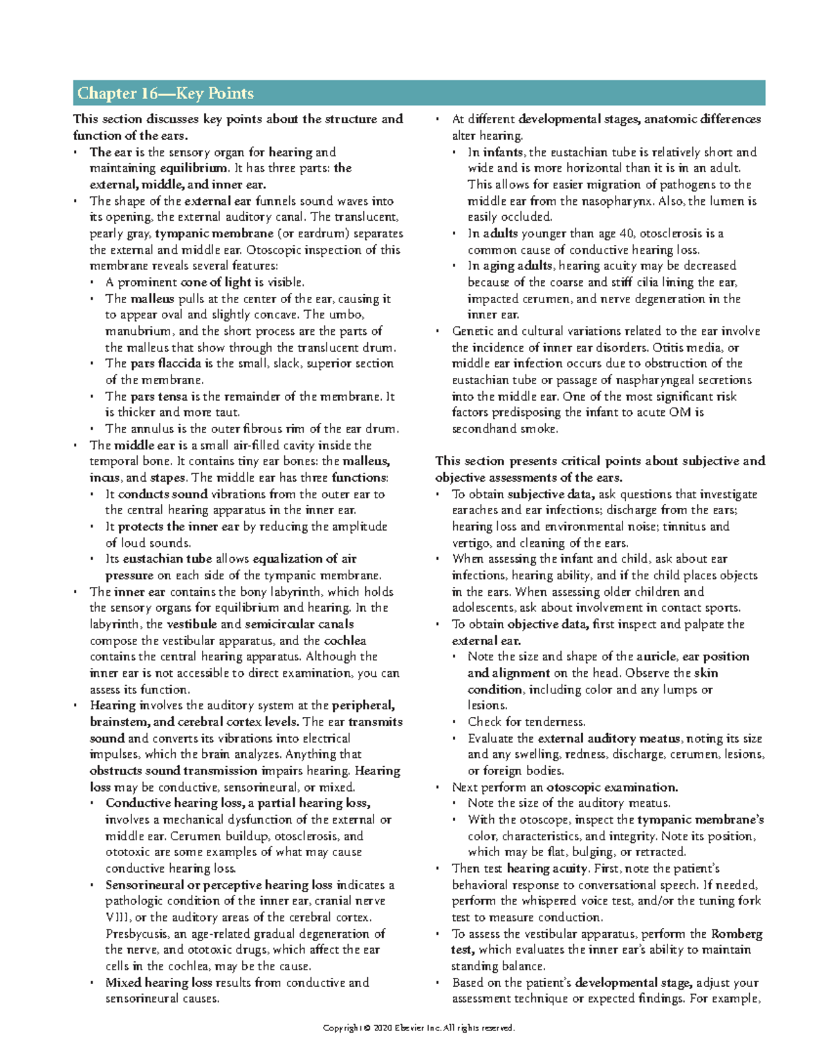 Assessment of Ear Health: Key Points on Structure & Function - Studocu