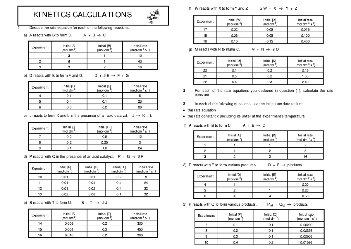 KIN 101: Introduction to Kinetics - Rate of Reaction Overview - Studocu