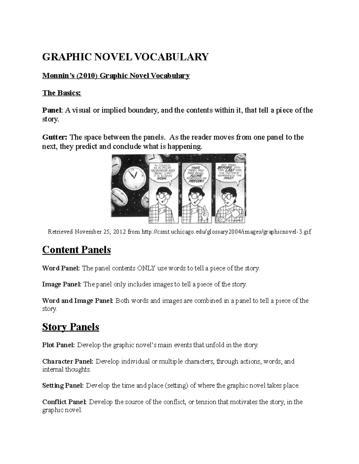 Graphic Novel Vocabulary Guide for ENG 101 Students - Studocu