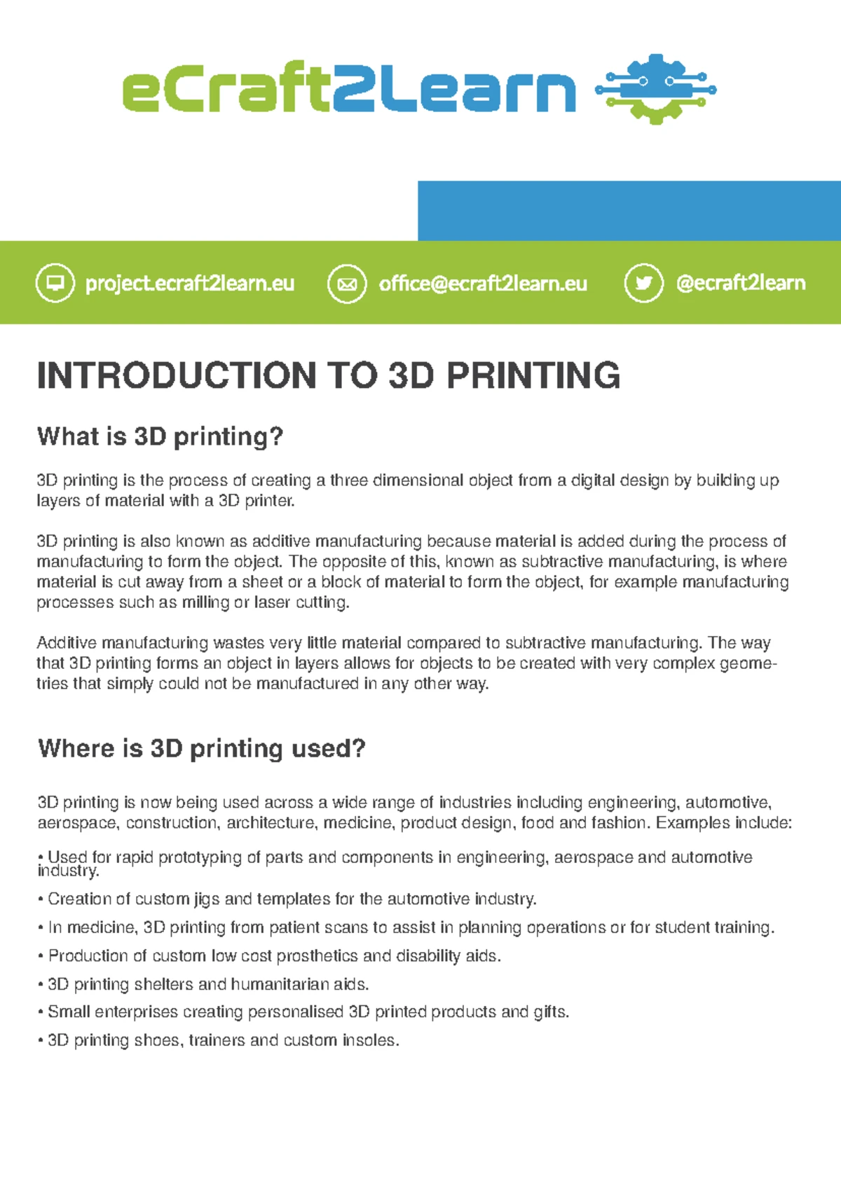 FAQ-3D-Printing - Test - 3D PRINTING Frequently Asked Questions Q: What ...