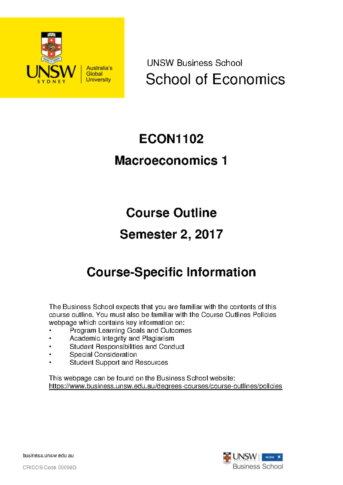 ECON1102 Macroeconomics 1 S22017 - business.unsw.edu ECON ...