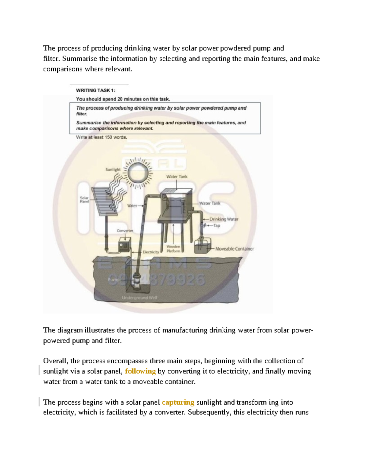 The Process of Producing Drinking Water: Solar Power Pump & Filter ...