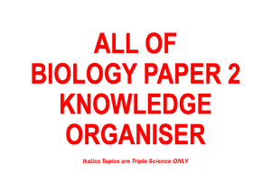 AQA GCSE Biology Paper 2 Topic List - Studocu