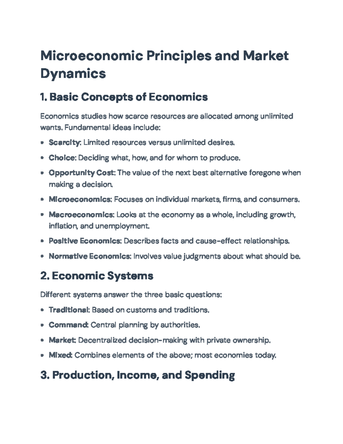 Microeconomic Principles and Market Dynamics: Key Concepts Overview ...