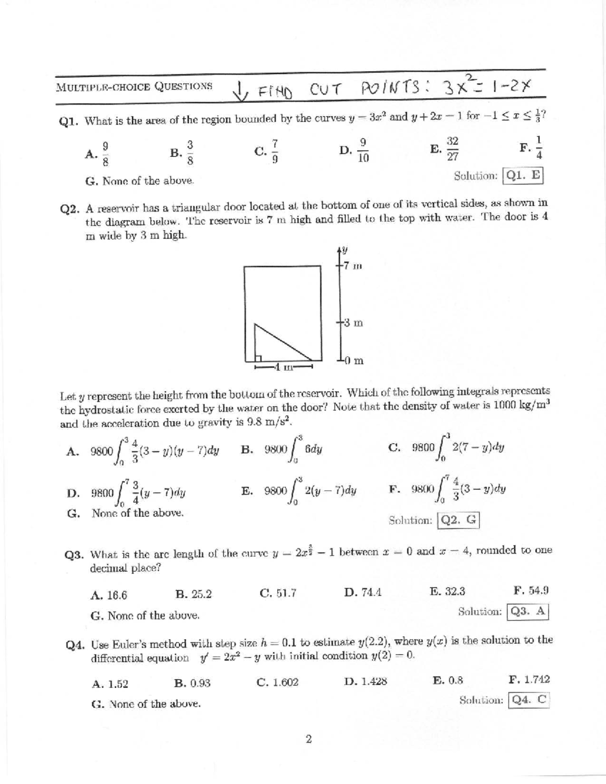 Mock Test 1 Solutions for HD cuT PO MTS 3 - Midterm Practice - Studocu