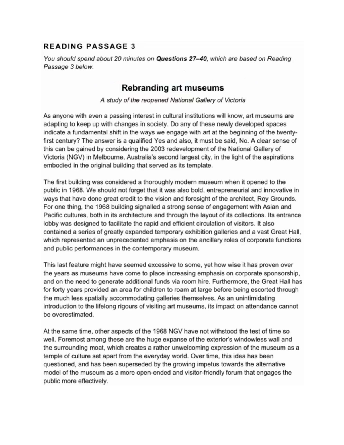 Rebranding Art Museums: A Study of NGV's Transformation - Studocu