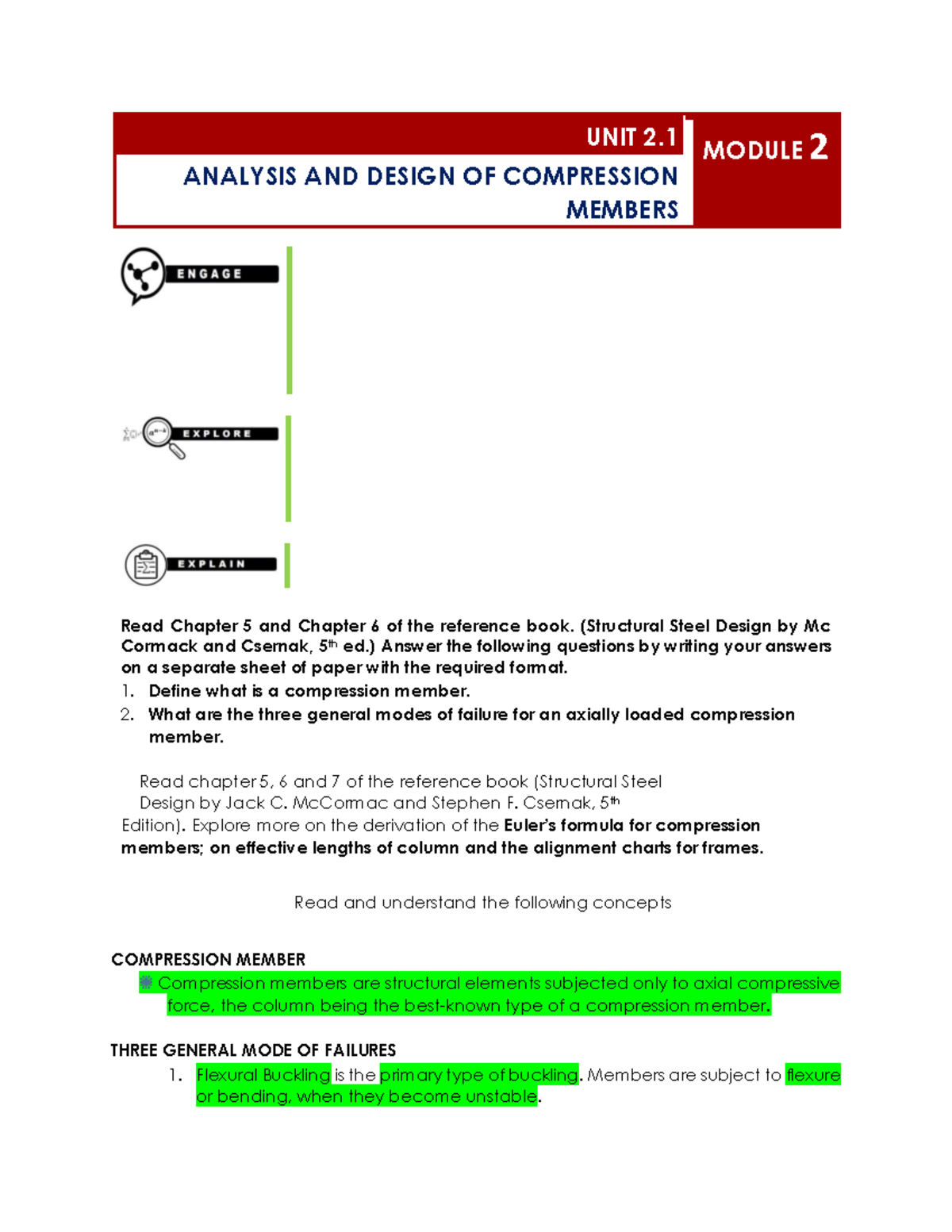 Structural Steel Design Analysis: Module 2.1 Overview & Key Concepts ...